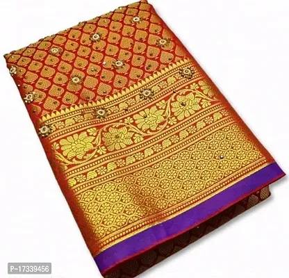 Kanjeevaram silk saree with stone work-thumb0