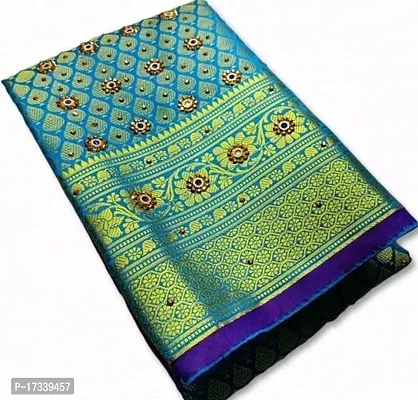 Kanjeevaram silk saree with stone work-thumb0