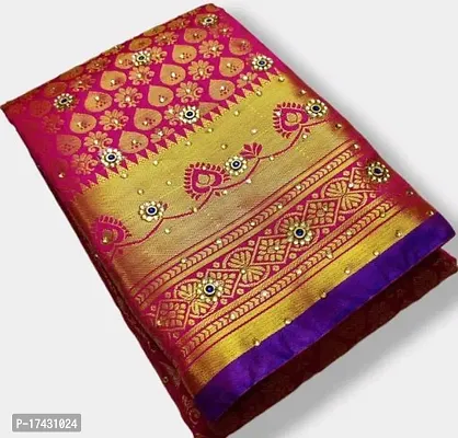 kanjeevaram silk saree with stone work-thumb0