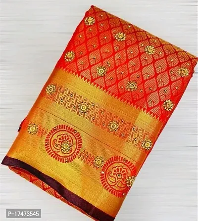 Kanjeevaram silk saree with stone work