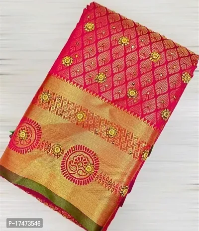 Kanjeevaram silk saree with stone work-thumb0