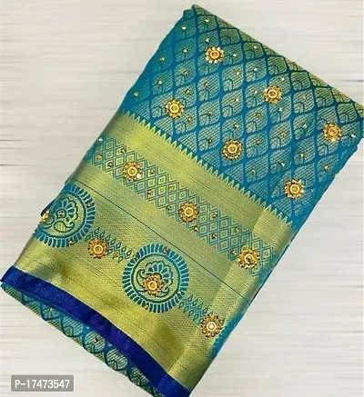 Kanjeevaram silk saree with stone work-thumb0