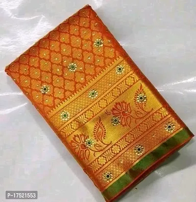 kanjeevaram silk saree with stone work-thumb0