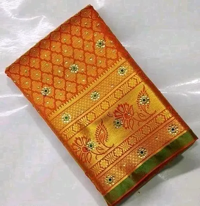 kanjeevaram silk saree with stone work