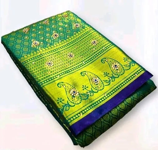 kanjeevaram silk saree with stone work