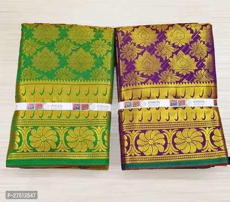 Pack Of 2 Kanjivaram Silk Brocade Saree With Blouse Piece