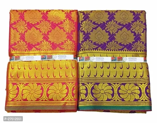 Pack Of 2 Kanjivaram Silk Brocade Saree With Blouse Piece