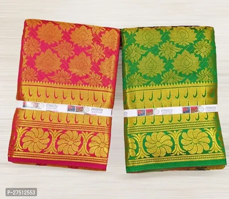 Pack Of 2 Kanjivaram Silk Brocade Saree With Blouse Piece