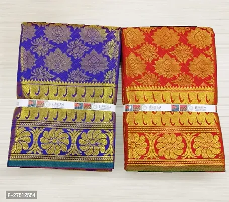 Pack Of 2 Kanjivaram Silk Brocade Saree With Blouse Piece