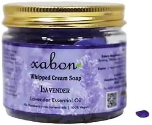 Xabon Whipped Cream Soap -100Gram Lavender Shower Cream Body Wash Anti-Acne Face Wash Sulphate  Paraben Free Ph Balanced Intense Hydration Pack Of 1