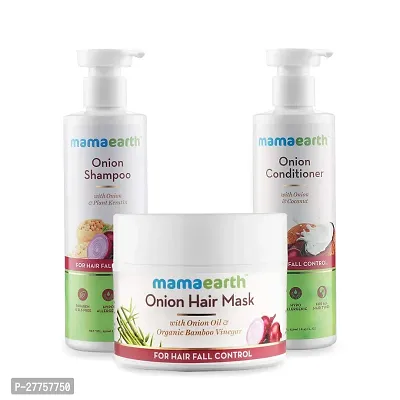 Mamaearth Hot Towel Anti Hair Fall Care Range, for Hair Fall Control, (Hair Mask 200ml + Shampoo 250ml + Conditioner 250ml)