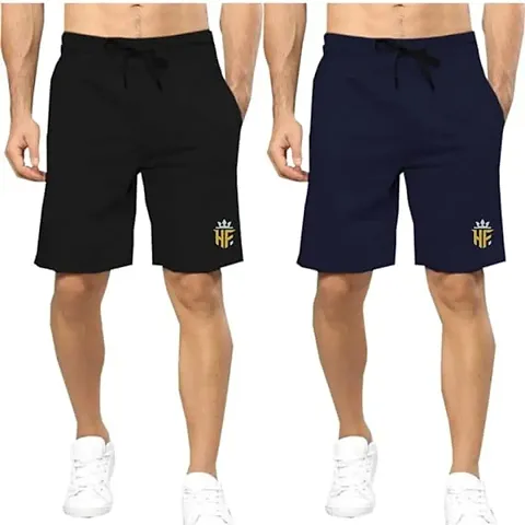 Stylish Solid Regular Shorts For Men Pack Of 2