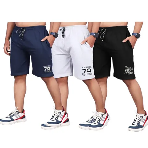 Stylish Cotton Blend Short For Men Pack Of 3