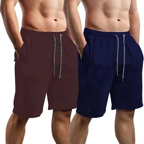 Mens Cotton Sporty Look Shorts Pack of 2