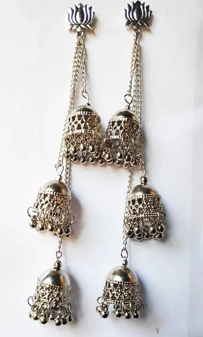 Stylish Kashmiri Triple Layer Jhumka Earrings