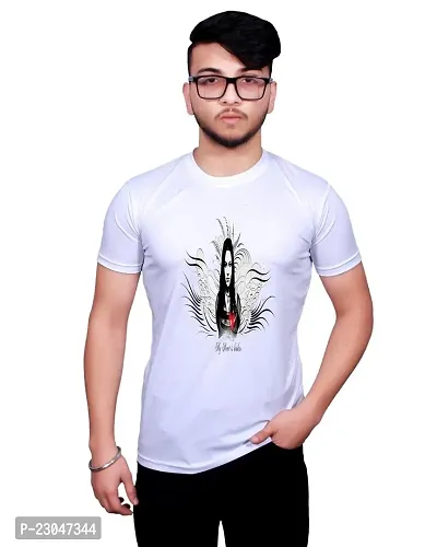 Reliable Round Neck Graphic Printed White T-Shirt-thumb0