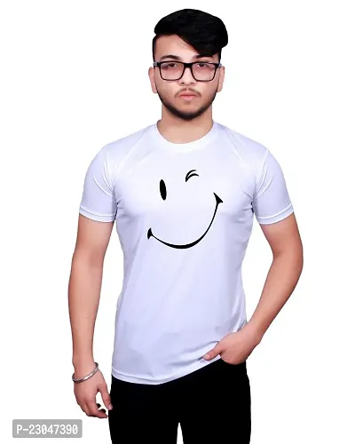 Reliable Round Neck Graphic Printed White T-Shirt-thumb0