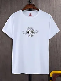 Reliable Round Neck Graphic Printed White T-Shirt-thumb2