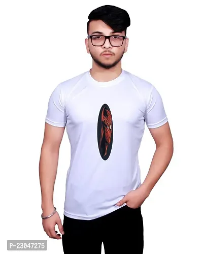 Reliable Round Neck Graphic Printed White T-Shirt-thumb0