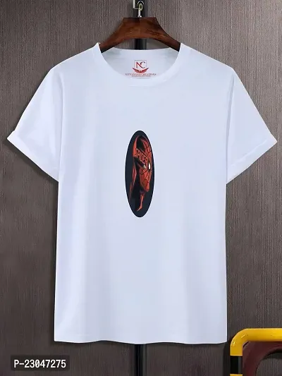 Reliable Round Neck Graphic Printed White T-Shirt-thumb3