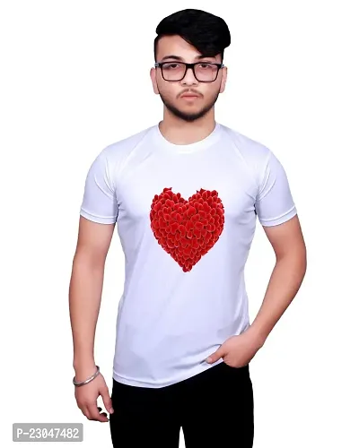 Reliable Round Neck Graphic Printed White T-Shirt