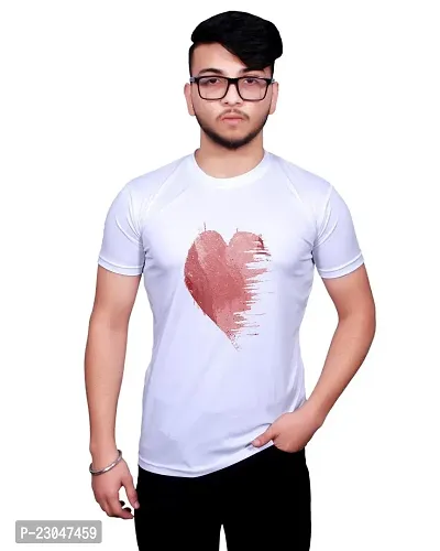 Reliable Round Neck Graphic Printed White T-Shirt-thumb0