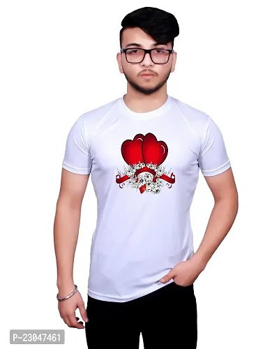 Reliable Round Neck Graphic Printed White T-Shirt