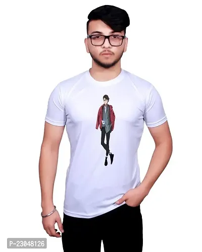 Reliable Round Neck Graphic Printed White T-Shirt-thumb0