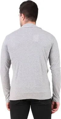 Stylish Grey Cotton Blend Solid Shrug For Men-thumb2