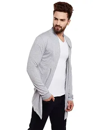 Stylish Grey Cotton Blend Solid Shrug For Men-thumb1