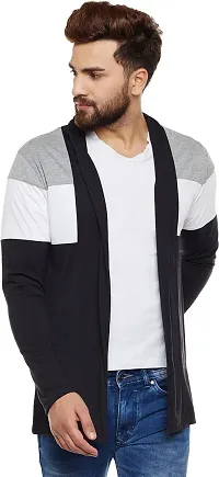 PAUSE Sport Men Dark Grey Full Sleeve Cotton Open Long Cardigan | Full Sleeves Shrug for Men PA-SS23-SHRUG189
