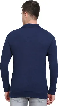 MATT PIE Full Sleeve Navy Blue Turtle Neck Casual Men Tshirt-thumb1