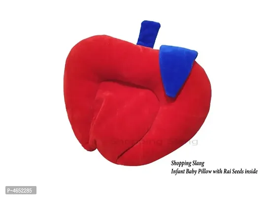 Baby Apple Shape Pillow With Sarso Seeds (Red)-thumb0