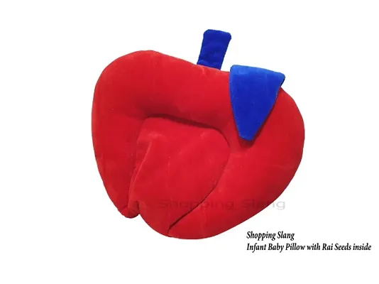 Baby Apple Shape Pillow With Sarso Seeds (Red)