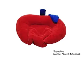 Baby Apple Shape Pillow With Sarso Seeds (Red)-thumb1