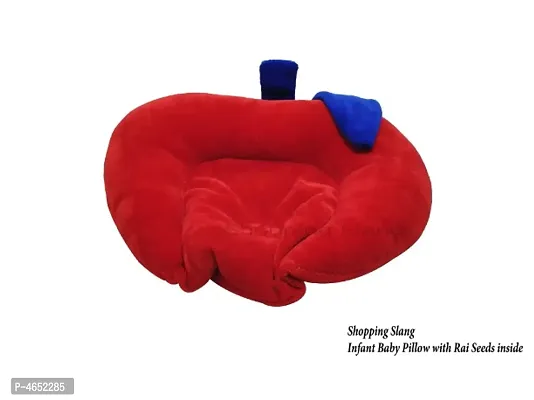 Baby Apple Shape Pillow With Sarso Seeds (Red)-thumb2