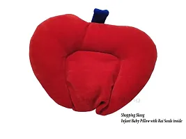 Baby Apple Shape Pillow With Sarso Seeds (Red)-thumb2