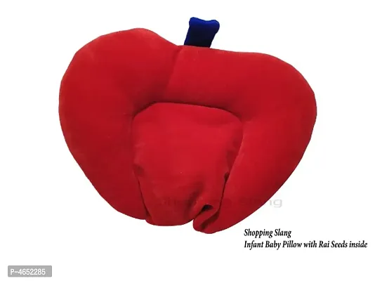 Baby Apple Shape Pillow With Sarso Seeds (Red)-thumb3
