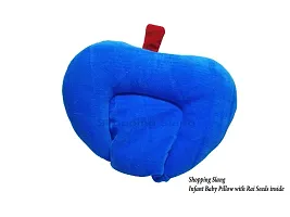 Baby Apple Shape Pillow With Sarso Seeds (Blue)-thumb2