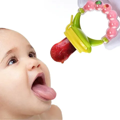 Useful Silicon Fruit Nibbler Feeders With Rattle For Babies