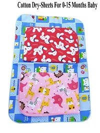 Baby Waterproof Cotton Sheet Matts Pack of 4 Multi Random Colors For 3-15 Months Babies-thumb2