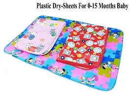 Baby Waterproof Cotton Sheet Matts Pack of 4 Multi Random Colors For 3-15 Months Babies-thumb4