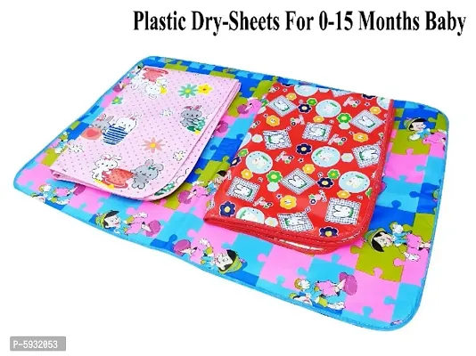 Baby Waterproof Cotton Sheet Matts Pack of 4 Multi Random Colors For 3-15 Months Babies-thumb5