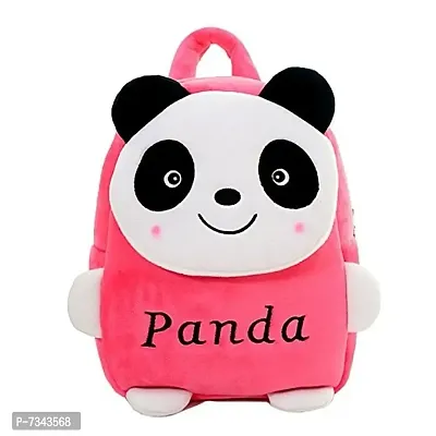 Panda Head Up Kids School Bag Soft Plush Backpacks Carto