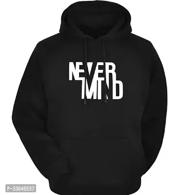 Stylish Black Fleece Long Sleeves Pullover Hoodies For Men