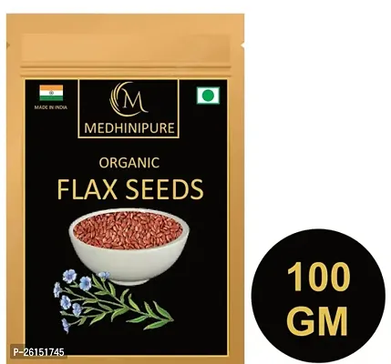 Organics Raw Flax Seeds (Alsi) For Loaded With Protein And Fibre Rich Superfood, Rich Source Of Lignans, Rich In Dietry Fibre 100Gm Pkt-thumb0