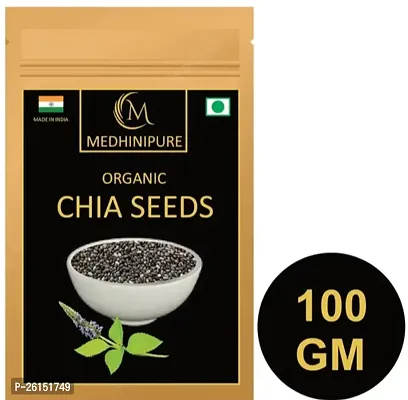 Raw Chia Seeds-Unroasted Organic Chia Seeds- Source Of Omega-3 - Diet For Weight Loss Chia Seeds - Rich In Protein And Fiber - Superfood, Super Seeds Chia Seeds (100Gm)-thumb0