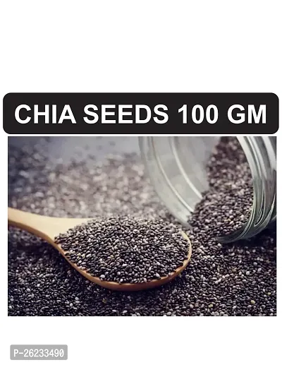 Raw Chia Seeds for weight loss with Omega 3 , Zinc  Fiber, Calcium Rich Chia Seeds 100gm-thumb0