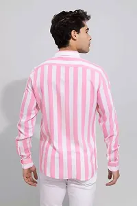 Trendy Striped Pink Shirt For Men-thumb2