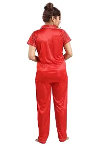 Dsiya Women's Casual V Neck Short Sleeves Plain Night Suit Set of Shirt  Pyjama for Ladies  Girls-thumb4